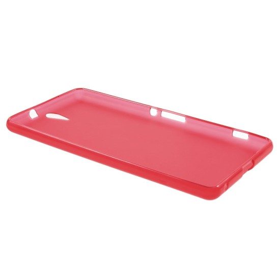 Frosted Gel TPU Case for Sony Xperia C5 Ultra E5553 / E5563 / E5533 Dual - Red - silikona aizmugures apvalks (bampers, vāciņš, slim TPU silicone case cover, bumper)