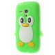 Cute 3D Penguin Silicone Jelly Case for Samsung Galaxy S3 mini i8190 / i8200 - Green - silikona aizmugures apvalks (bampers, vāciņš, slim TPU silicone case cover, bumper)