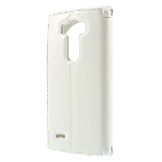 White Roar Korea Noble Leather Case for LG G Flex 2 H955 with View Window - sāniski atverams maciņš ar stendu (ādas maks, grāmatiņa, leather book wallet case cover stand)