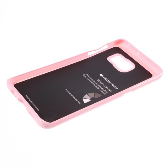 Mercury Jelly Case ar spīdumiem priekš Samsung Galaxy S6 Edge Plus G928 - Rozā - silikona aizmugures apvalks (bampers, vāciņš, slim TPU silicone case cover, bumper)