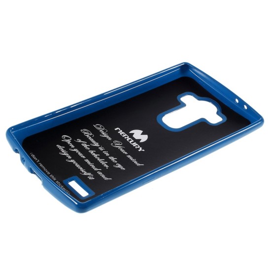 Mercury Jelly Case ar spīdumiem priekš LG G4 Stylus H635 - Zils - silikona aizmugures apvalks (bampers, vāciņš, slim TPU silicone case cover, bumper)