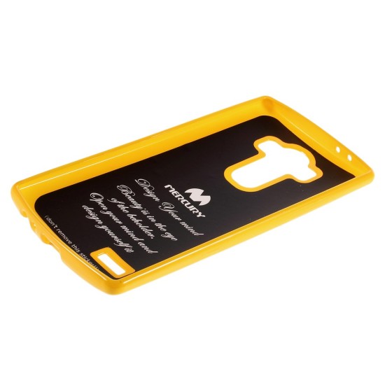 Mercury Jelly Case ar spīdumiem priekš LG G4 Stylus H635 - Dzeltens - silikona aizmugures apvalks (bampers, vāciņš, slim TPU silicone case cover, bumper)