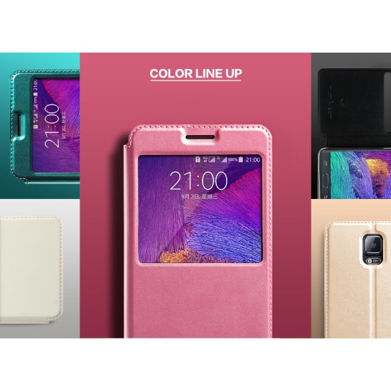 Kalaideng Sun series priekš Samsung Galaxy Note 5 N920 - Rozā - sāniski atverams maciņš ar lodziņu un stendu (ādas maks, grāmatiņa, leather book wallet case cover stand)