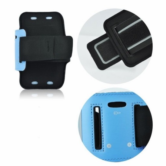 Armband HSK-02 priekš Apple iPhone 6 / 6S - Blue - Universāls maks ietvars - Sporta futlāris rokas aproce fitnesam saite