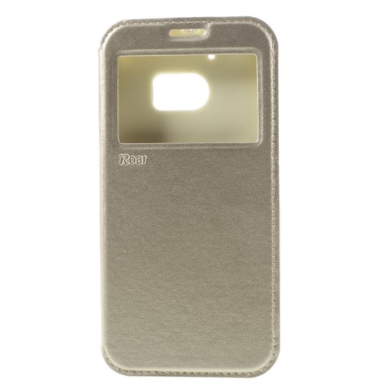 RoarKorea Noble View HTC One M9 - Zelts - sāniski atverams maciņš ar stendu un lodziņu (ādas maks, grāmatiņa, leather book wallet case cover stand)