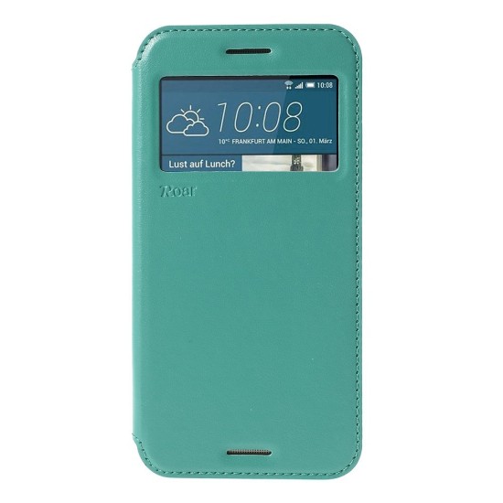 RoarKorea Noble View HTC One M9 - Tirkīzs - sāniski atverams maciņš ar stendu un lodziņu (ādas maks, grāmatiņa, leather book wallet case cover stand)