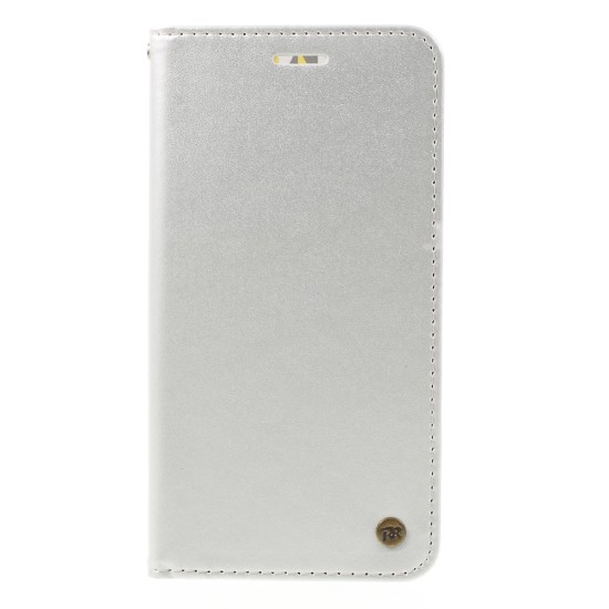 RoarKorea Only One Magnet Flip Case priekš Samsung Galaxy J1 J120 (2016) - Sudrabains - magnētisks sāniski atverams maciņš ar stendu (ādas grāmatveida maks, leather book wallet cover stand)