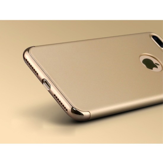 IPAKY 3-In-1 Electroplating PC Hard Back Cover priekš Apple iPhone 7 - Zelts (ar izgriezumu) - plastikas aizmugures apvalks / bampers-vāciņš