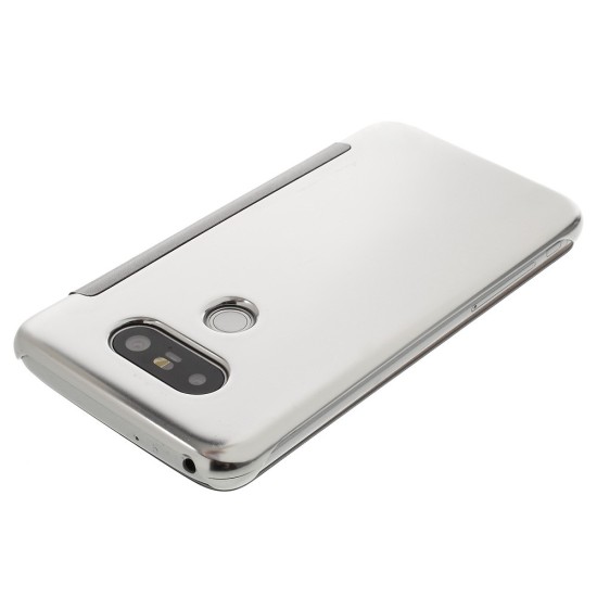 Clear View Cover Mirror Surface priekš LG G5 H850 - Silver - sāniski atverams maciņš (maks grāmatiņa, book wallet case cover stand)