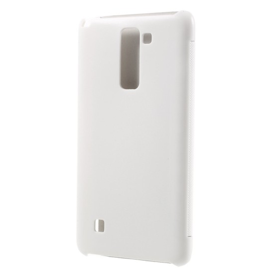 View Window Leather Smart Phone Case for LG Stylus 2 K520 - White - sāniski atverams maciņš ar lodziņu un stendu (ādas maks, grāmatiņa, leather book wallet case cover stand)