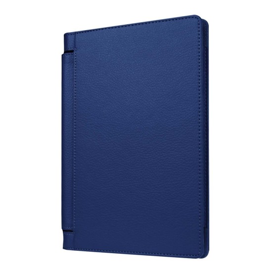 Litchi Texture PU Leather Tablet Case for Lenovo Yoga Tab 3 8.0 YT3-850F / YT3-850L - Dark Blue - sāniski atverams maciņš ar stendu (ādas maks, grāmatiņa, leather book wallet case cover stand)