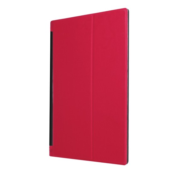 PU Leather Stand Case priekš Lenovo Yoga Tab 3 10.1 X50F / X50L - Sarkans - sāniski atverams maciņš ar stendu (ādas maks, grāmatiņa, leather book wallet case cover stand)
