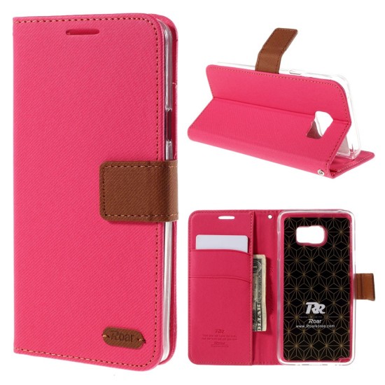 RoarKorea Simply Life Diary Samsung Galaxy Note 3 N900 / N9005 - Rozā - sāniski atverams maciņš ar stendu (ādas maks, grāmatiņa, leather book wallet case cover stand)