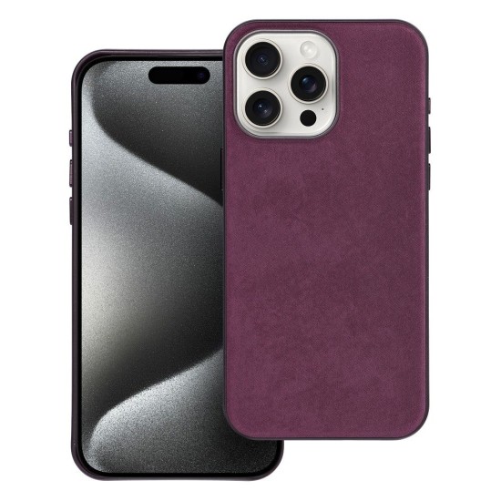 Wowen MagSafe Back Case priekš Apple iPhone 15 Pro Max - Violets - auduma aizmugures apvalks / bampers-vāciņš