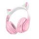 Hoco (W42) Cat Ear Bluetooth 5.3 Wireless Headphones with Microphone Universālas Bezvadu Austiņas - Rozā