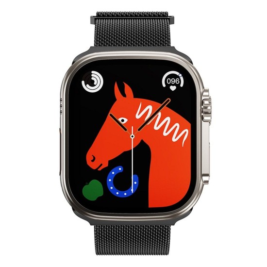 Hoco Magnetic Milanese Watch Band priekš Apple Watch 42 / 44 / 45 / 46mm / Ultra 49 mm - Melns - siksniņa viedpulksteņiem no nerūsējoša tērauda ar magnētu