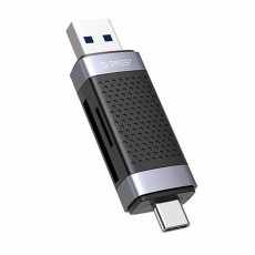 Orico SD / TC Card Reader with USB un Type-C - Melns - atmiņas karšu lasītājs ar USB un Type-C  izeju