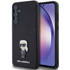 Karl Lagerfeld Fixed Glitter Ikonik Logo Metal Pin series Back Case KLHCSA55GKNPSK priekš Samsung Galaxy A55 5G A556 - Melns - silikona-plastikāta aizmugures apvalks / bampers-vāciņš