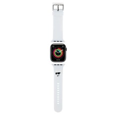 Karl Lagerfeld 3D Rubber Choupette Heads Series Watch Band KLAWMSLCNH priekš Apple Watch 38 / 40 / 41 mm / Series 10 / 11 (42mm) - Balts - silikona siksniņa viedpulksteņiem