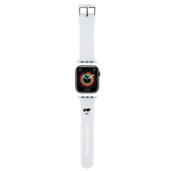 Karl Lagerfeld 3D Rubber Choupette Heads Series Watch Band KLAWMSLCNH priekš Apple Watch 38 / 40 / 41 mm - Balts - silikona siksniņa viedpulksteņiem