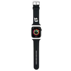 Karl Lagerfeld 3D Rubber Karl Head Series Watch Band KLAWMSLKNK priekš Apple Watch 38 / 40 / 41 mm / Series 10 / 11 (42mm) - Melns - silikona siksniņa viedpulksteņiem