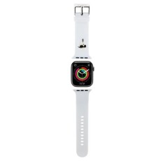 Karl Lagerfeld 3D Rubber Karl Head Series Watch Band KLAWMSLKNH priekš Apple Watch 38 / 40 / 41 mm / Series 10 / 11 (42mm) - Balts - silikona siksniņa viedpulksteņiem