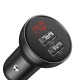 Baseus Digital Display 2xUSB 4.8A / 24W Car Charger - Pelēks - USB Auto lādētājs telefoniem un planšetdatoriem