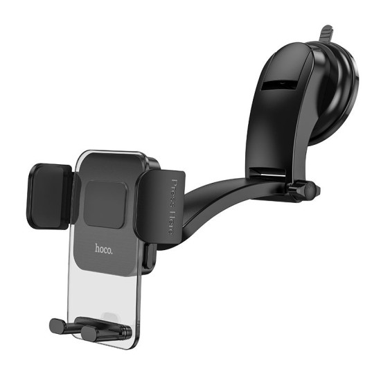 Hoco CA118 Phone Holder for Dashboard / Windshield - Melns - Universāls stiprinājums uz automašīnas paneļa vai loga