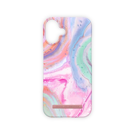 iDeal of Sweden Fashion Back Case priekš Apple iPhone 16 - Pastel Marble - plastikāta aizmugures apvalks ar iebūvētu metālisku plāksni / bampers-vāciņš