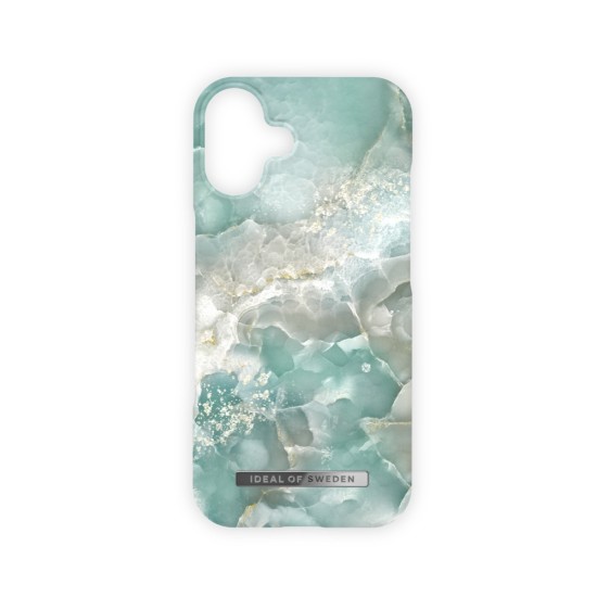 iDeal of Sweden Fashion Back Case priekš Apple iPhone 16 - Azura Marble - plastikāta aizmugures apvalks ar iebūvētu metālisku plāksni / bampers-vāciņš