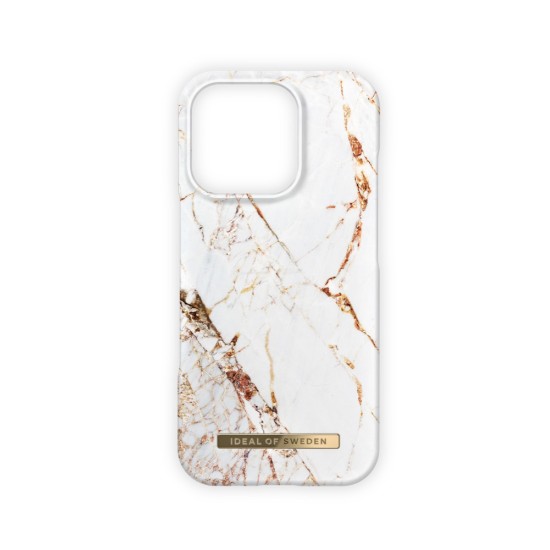 iDeal of Sweden Fashion Back Case priekš Apple iPhone 16 Pro Max - Carrara Gold - plastikāta aizmugures apvalks ar iebūvētu metālisku plāksni / bampers-vāciņš