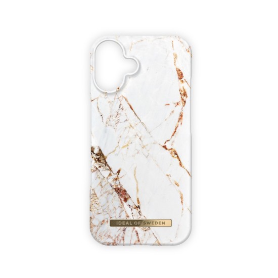 iDeal of Sweden Fashion Back Case priekš Apple iPhone 16 Plus - Carrara Gold - plastikāta aizmugures apvalks ar iebūvētu metālisku plāksni / bampers-vāciņš