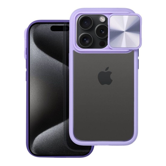 Slider Back Case priekš Apple iPhone 16 - Violets - silikona aizmugures apvalks / bampers ar kameras aizsargmehānismu