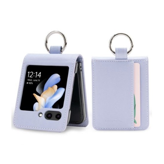 Mercury Basic Diary Case priekš Samsung Galaxy Flip6 5G - Ceriņu - mākslīgās ādas aizmugures apvalks ar gredzenu-turētāju / vāciņš