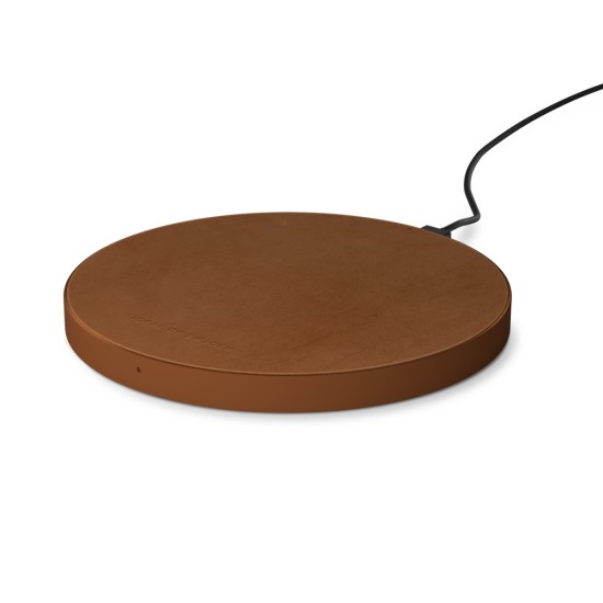 iDeal of Sweden Fashion Qi Wireless Fast Charger 10W with Micro-USB Cable - Como Brown - Universāls induktīvs bezvadu USB lādētājs paliktnis