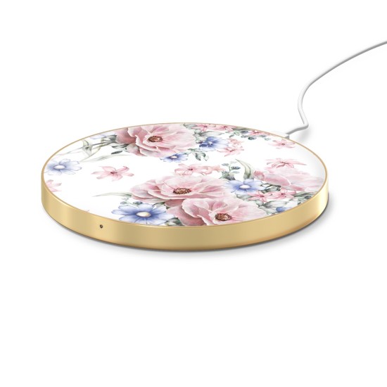 iDeal of Sweden Fashion Qi Wireless Fast Charger 10W with Micro-USB Cable - Floral Romance - Universāls induktīvs bezvadu USB lādētājs paliktnis