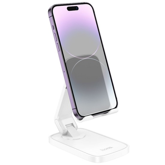 Hoco Universal Dekstop Stand Holder for Phone - Balts - Universāls galda stends / turētājs telefonam