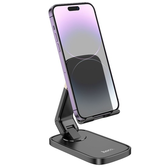 Hoco Universal Dekstop Stand Holder for Phone - Melns - Universāls galda stends / turētājs telefonam