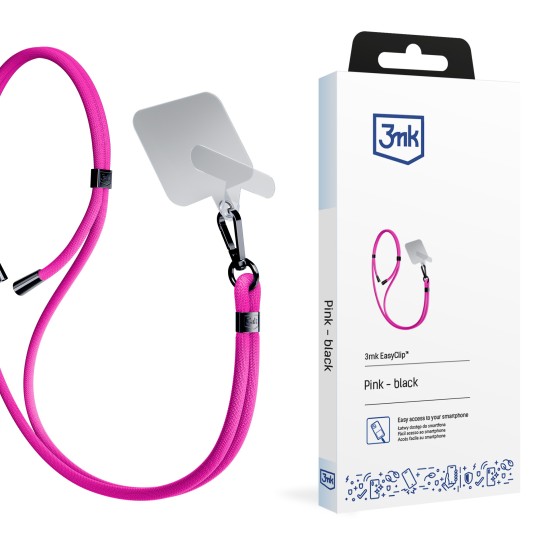 3MK EasyClip Pendant Neck or Arm for the Phone - Rozā - Regulējama kakla vai rokas lente