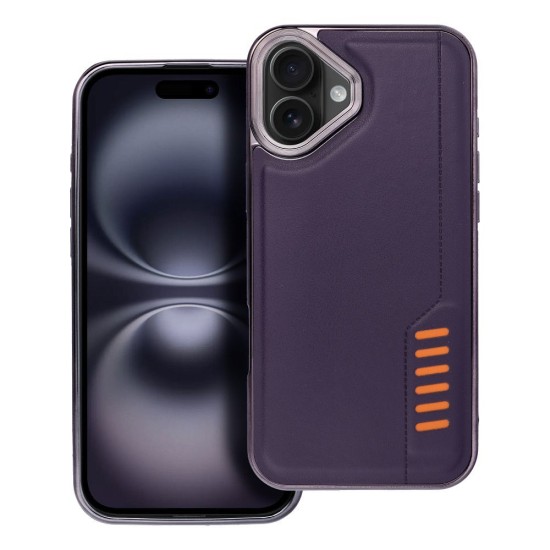 Milano Back Case priekš Apple iPhone 16 Plus - Violets - mākslīgās ādas aizmugures apvalks / bampers-vāciņš