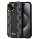 DKNY Checkered Pattern MagSafe Back Case DKHMP15SPCPVSLK priekš Apple iPhone 15 - Melns - mākslīgās ādas aizmugures apvalks ar auklu / bampers-vāciņš