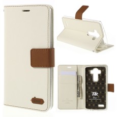 RoarKorea Simply Life Diary LG G4 H815 - Balts - sāniski atverams maciņš ar stendu (ādas maks, grāmatiņa, leather book wallet case cover stand)