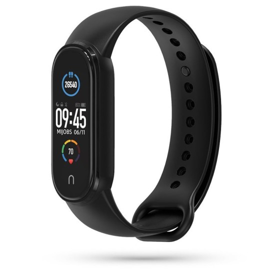 Silicone Band priekš Xiaomi Mi Smart Band 7 - Melns - silikona siksniņa viedpulksteņiem