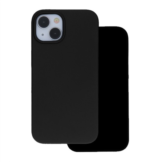 OEM Solid Silicone Back Case (Microfiber Soft Touch) priekš Apple iPhone 13 - Melns - matēts silikona aizmugures apvalks