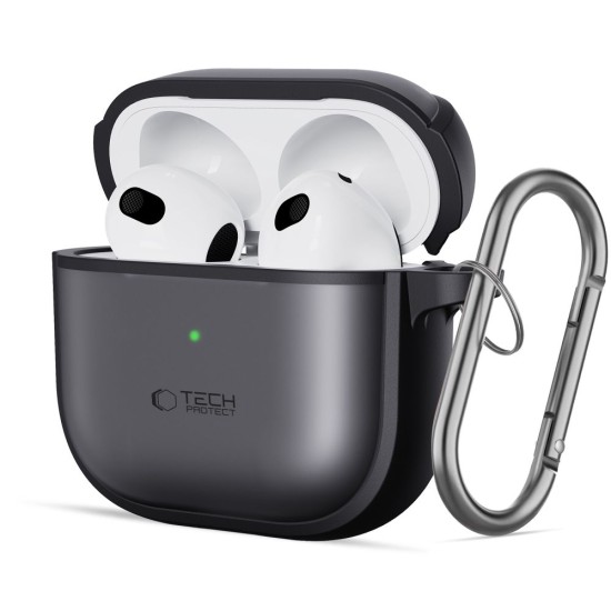 Tech-Protect Magmat MagSafe Case priekš Apple Airpods 4 - Melns - triecieniztrurīgs plastikāta apvalks bezvadu austiņu lādēšanas ierīcei ar auklu