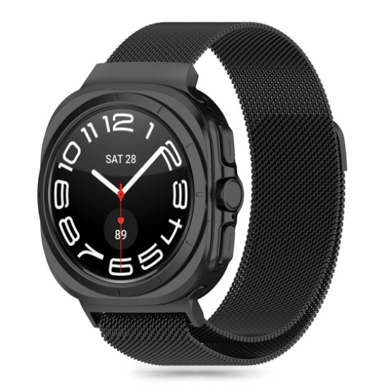 Tech-Protect Magnetic Milanese Band priekš Samsung Galaxy Watch Ultra (47mm) - Melns - nerūsējošā tērauda siksniņas (jostas) priekš pulksteņiem