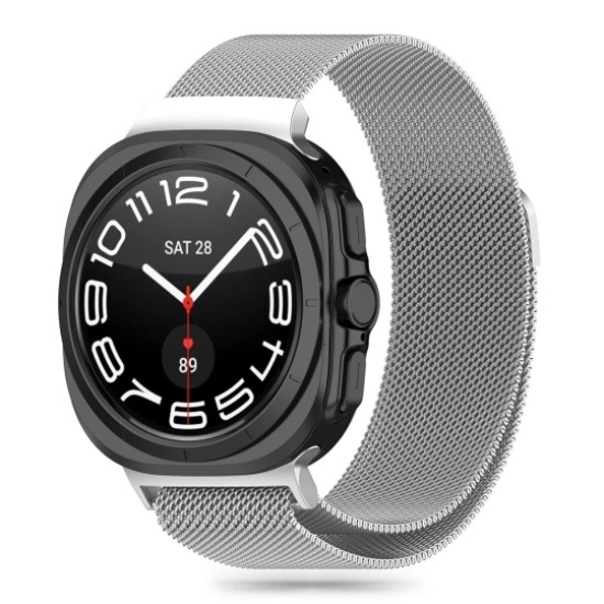 Tech-Protect Magnetic Milanese Band priekš Samsung Galaxy Watch Ultra (47mm) - Sudrabains - nerūsējošā tērauda siksniņas (jostas) priekš pulksteņiem