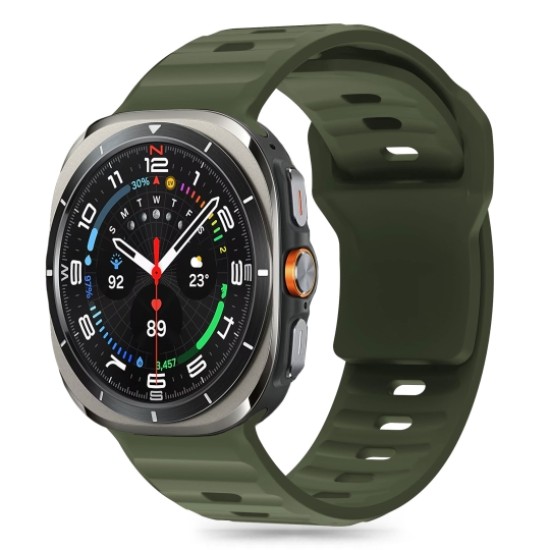 Tech-Protect Silicone Line Strap priekš Samsung Galaxy Watch Ultra (47mm) - Haki - silikona siksniņas (jostas) priekš pulksteņiem