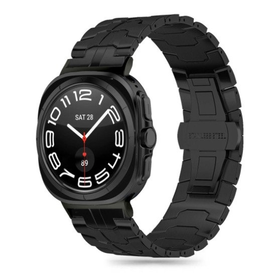 Tech-Protect Stainless Line Band priekš Samsung Galaxy Watch Ultra (47mm) - Melns - nerūsējošā tērauda siksniņas (jostas) priekš pulksteņiem