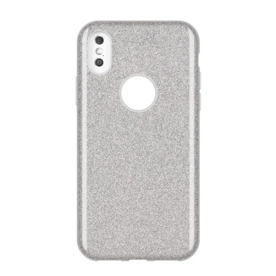 Forcell Shining Case priekš Huawei P30 Lite - Sudrabains - silikona aizmugures apvalks / bampers-vāciņš